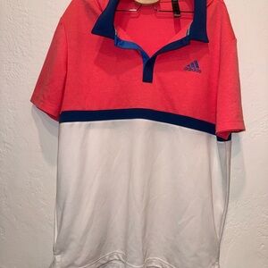 Adidas Red and Blue Polo Shirt